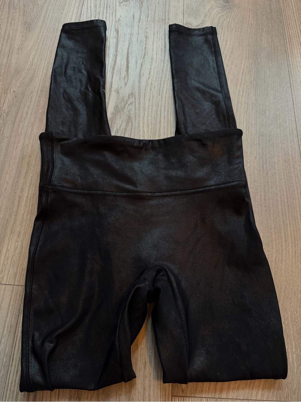 Spanx Faux Leather Leggings Black High Waisted Small